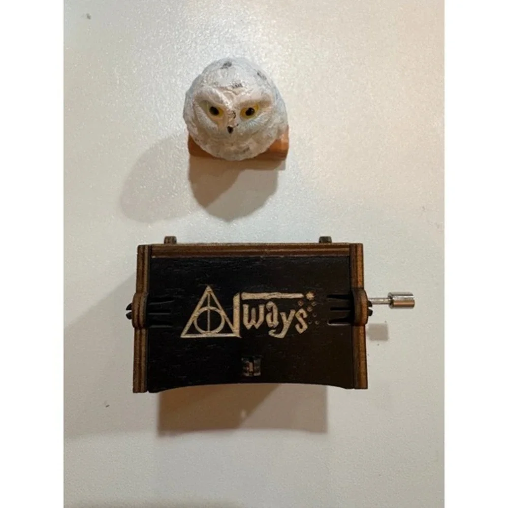Harry Potter Hand Crank Music Box Hedwig Owl Mini‎ Wooden Always new